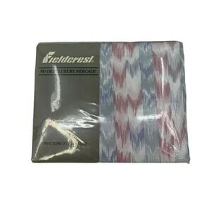 Vintage Fieldcrest King Flat Sheet Made in USA No Iron Luxury Percale Sleepsoft